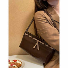 Cute Bowknot PU Leather Shoulder Bag – Women’s Small Handbag