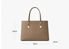 Large Capacity Women’s Tote – Genuine Cowhide Leather Handbag
