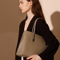 Large Capacity Women’s Tote – Genuine Cowhide Leather Handbag