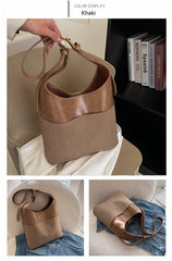 Retro PU Leather Tote Underarm Bag – Women’s Daily Shoulder Bag