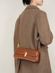 Ladies’ Retro Leather Crossbody Bag – One-Shoulder Cowhide Purse