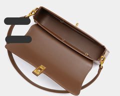 Ladies’ Retro Leather Crossbody Bag – One-Shoulder Cowhide Purse