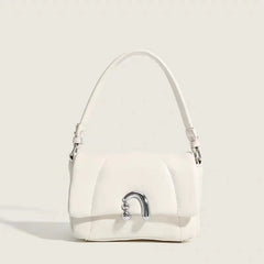 Rhombus Underarm Shoulder Bag – PU Leather Clamshell Handbag