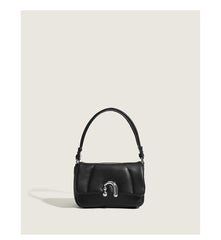 Rhombus Underarm Shoulder Bag – PU Leather Clamshell Handbag