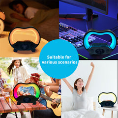 6-in-1 Smart LED Table Lamp – Wireless Charger, Bluetooth Speaker & Night Light