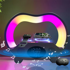 6-in-1 Smart LED Table Lamp – Wireless Charger, Bluetooth Speaker & Night Light