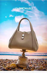 Korean-Style Large Capacity Leather Handbag – Genuine Cowhide Tote
