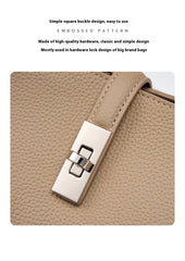 Korean-Style Large Capacity Leather Handbag – Genuine Cowhide Tote