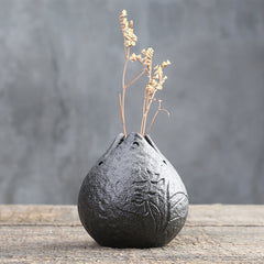 Stoneware Zen Chinese Flower Arrangement Vase – Handmade Ceramic Home Décor