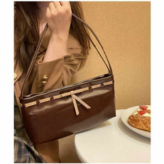 Cute Bowknot PU Leather Shoulder Bag – Women’s Small Handbag