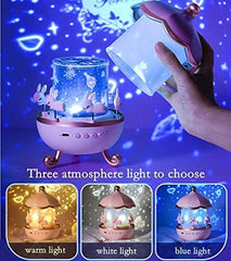 Bunny’s Carousel Projection Lamp – Rotating Bunny Night Light & Music Box