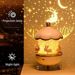 Bunny’s Carousel Projection Lamp – Rotating Bunny Night Light & Music Box
