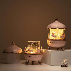 Bunny’s Carousel Projection Lamp – Rotating Bunny Night Light & Music Box