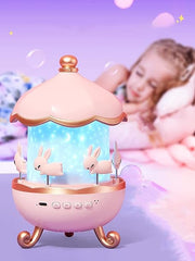 Bunny’s Carousel Projection Lamp – Rotating Bunny Night Light & Music Box