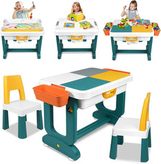 Multifunctional Kids Table with Storage & Chair Set – Play, Study & Organize