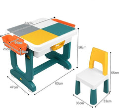 Multifunctional Kids Table with Storage & Chair Set – Play, Study & Organize