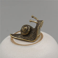 Brass Tea Pet Snail Decoration – Pure Copper Solid Paperweight