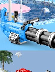 Gatling Water Gun – Powerful Summer Water Blaster Toy for Kids (Red & Blue)