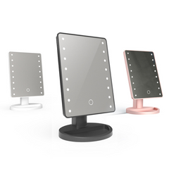 Large LED Mirror – 360° Rotating Vanity Mirror with Adjustable Brightness & Lighting
