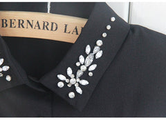 Women’s Chiffon Rhinestone Fake Collar Shawl – Elegant Decorative Overlay