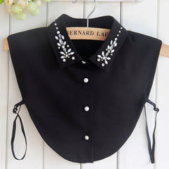 Women’s Chiffon Rhinestone Fake Collar Shawl – Elegant Decorative Overlay