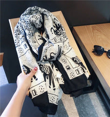 Ethnic Style Cotton & Linen Sunscreen Scarf – Lightweight Summer Shawl (180x90cm)