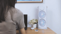 Double-Ended Spray Fan – Dual Cooling Mist & LED Portable Rechargeable Fan