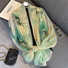 Light Luxury Artificial Silk Talma Yousoft Scarf – Large Size Patterned Women’s Shawl (125x180cm)