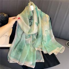 Light Luxury Artificial Silk Talma Yousoft Scarf – Large Size Patterned Women’s Shawl (125x180cm)