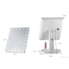 Large LED Mirror – 360° Rotating Vanity Mirror with Adjustable Brightness & Lighting