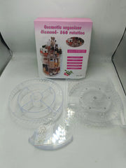 Rotating Cosmetic Organizer | Diamond Pattern Vanity Storage