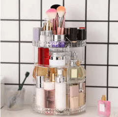 Rotating Cosmetic Organizer | Diamond Pattern Vanity Storage