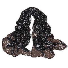 Women’s Fashion Casual Music Note Print Chiffon Silk Scar