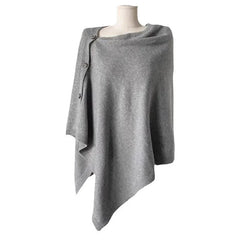 Women’s Wool Slant Cape Scarf – Elegant Warm Winter Shawl