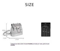 Product information: Lining texture: Polyester Color: silver bags Applicable Gender: Female Function: Waterproof Material: PU   Packing list: 1*Backpack