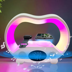 6-in-1 Smart LED Table Lamp – Wireless Charger, Bluetooth Speaker & Night Light