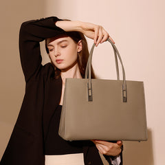Large Capacity Women’s Tote – Genuine Cowhide Leather Handbag
