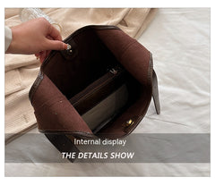 Retro PU Leather Tote Underarm Bag – Women’s Daily Shoulder Bag