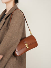 Ladies’ Retro Leather Crossbody Bag – One-Shoulder Cowhide Purse