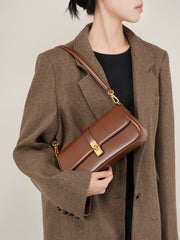 Ladies’ Retro Leather Crossbody Bag – One-Shoulder Cowhide Purse