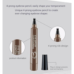 Micro Eyebrow Pencil – Waterproof 4-Prong Precision Brow Pen