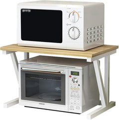 Wooden Microwave Oven Rack | 2-Tier Kitchen Organizer