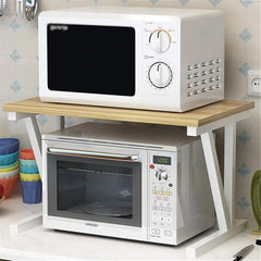 Wooden Microwave Oven Rack | 2-Tier Kitchen Organizer