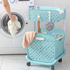 Rolling Storage Baskets – 2-Tier & 3-Tier Laundry & Utility Organizer with Wheels
