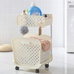 Rolling Storage Baskets – 2-Tier & 3-Tier Laundry & Utility Organizer with Wheels