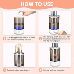Automatic Multi Brush Cleaner – Sonic Vibration Deep Cleaning & Drying