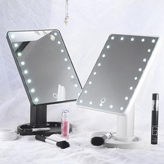 Large LED Mirror – 360° Rotating Vanity Mirror with Adjustable Brightness & Lighting