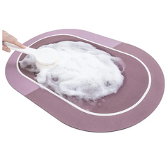 Super Absorbent Waterproof Bathroom Floor Mat – Quick-Dry, Non-Slip Oval Design