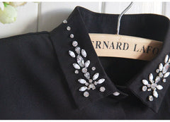 Women’s Chiffon Rhinestone Fake Collar Shawl – Elegant Decorative Overlay