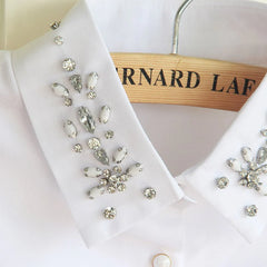Women’s Chiffon Rhinestone Fake Collar Shawl – Elegant Decorative Overlay